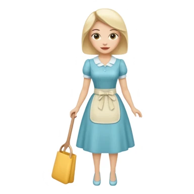 ligth woman wearing housewife clothes full body  sticker