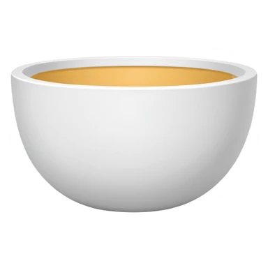 white bowl with plain white color inside, no liquid, no gloss, minimal, simple, clear sticker