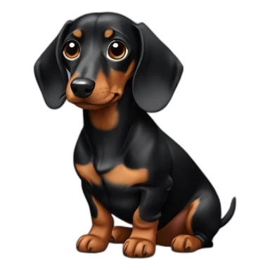 Dachshund negro atigrado sticker