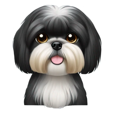 Black Shih tzu as hair styli sticker