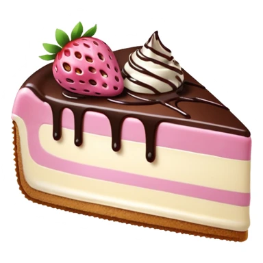 Pink Strawberry Cheesecake With Chocolate Syrup  sticker