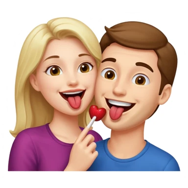 A woman licking a man happily sticker