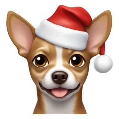 brown chihuahua with Santa hat sticker