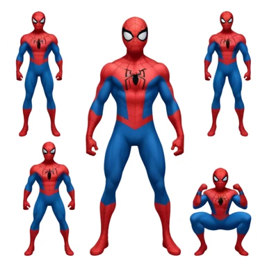 Spiderman full body doodle all reactions sticker