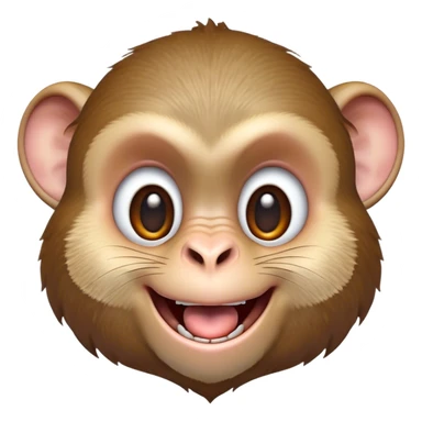 Cinematic Cheeky Macaque Portrait Emoji, Grinning mischievously with a tilted head and a playful smirk, showcasing a smart, agile build with soft, textured fur and wide, sparkling eyes pulling a funny face, Simplified yet strikingly expressive features, highly detailed, glowing with a warm, vibrant radiance, high shine, spirited and impish, stylized with an air of cheeky primate mischief, focused and teasing, soft glowing outline, capturing the essence of a cheeky macaque that looks ready to jump out of the screen with playful charm! sticker