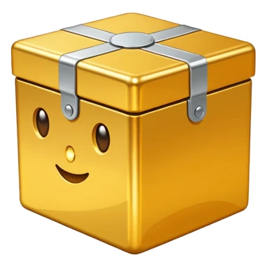 Clean Gold box direct frontal view sticker