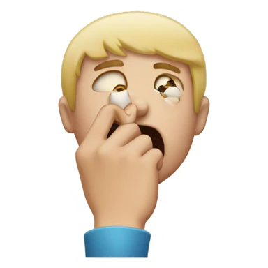 person biting their nails  sticker