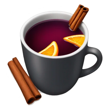 mulled wine with cinnamon and orange in a cup sticker