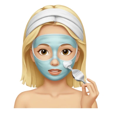 Una chica rubia haciendo skincare sticker