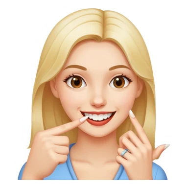 Can you make a girl who is bitting her pointer finger nail like flirty and smiling  sticker