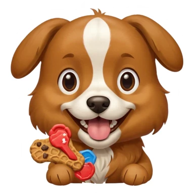 dog eating dog treat sticker