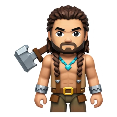 Jason Momoa as a Minecraft character sticker