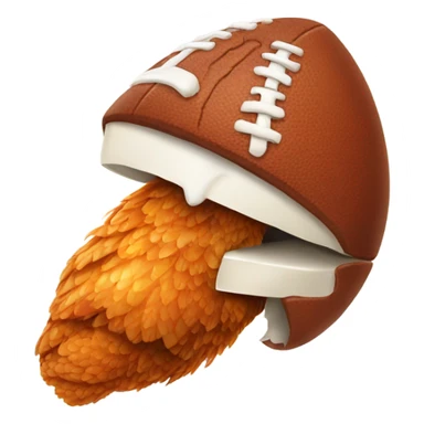 Football eating a chicken wing  sticker