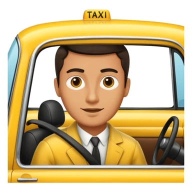 man driving taxi sticker