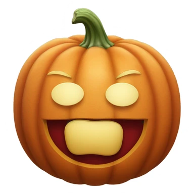 Pumpkin with a human lipstick kiss mark on its forehead  sticker