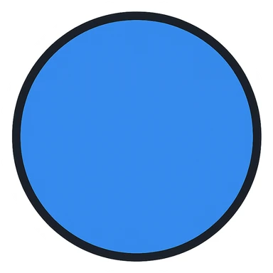 flat blue circle icon sticker