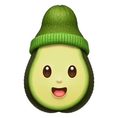 Avocado with a beanie sticker