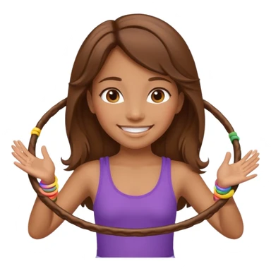 girl with 2 hula hoops sticker