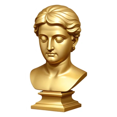 An icon featuring a classical bust, a book of philosophy, symbolizing the study of philosophy. The design includes an abstract symbol of thought and reasoning, representing deep intellectual inquiry and exploration of ideas. Transparent background sticker