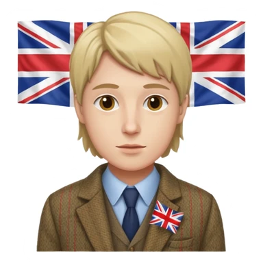 an English writer/playwriter with an UK flag in tha background sticker