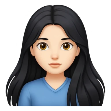 Chica pelinegra largo  sticker