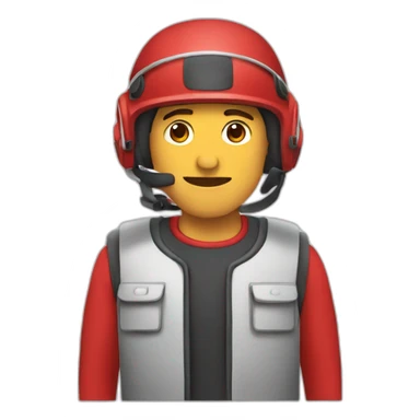 Albañil hombre saludando y con casco rojo sticker