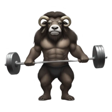 musk ox deadlifting sticker