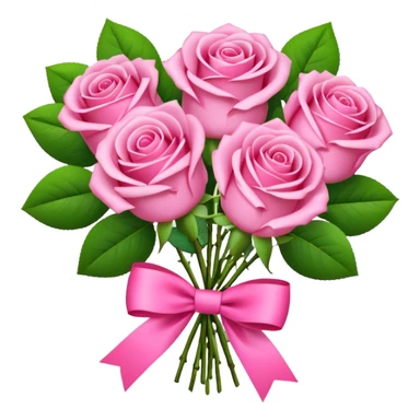 Bouquet of pink roses and money with pink bow sticker