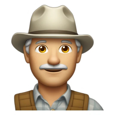 Mature and stable middle-aged handsome apple farmer sticker