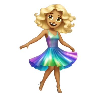 Dancing salsa blonde girl in an iridescent dress sticker