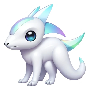 Futuristic modern Iridescent white pale fakemon sticker