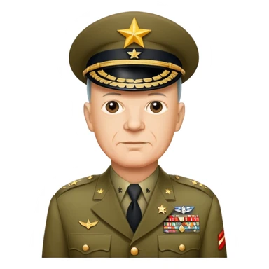 General Eisenhower in military uniform with five stars, World War II era sticker