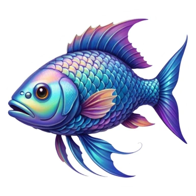 fish with long nails sticker