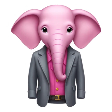 pink elephant wearing a jacket sticker