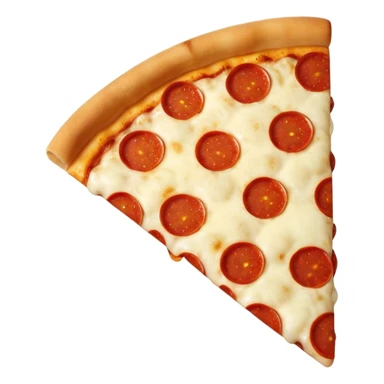 pizza slice with mischievous face, iOS emoji style sticker