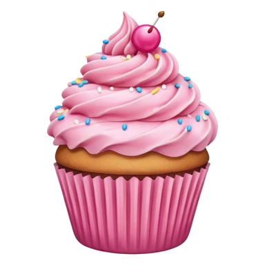 Cupcake with pink icing sticker