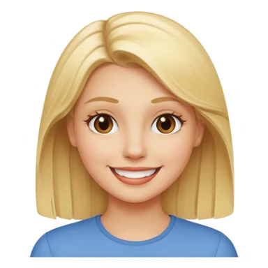 Blonde with as few details as possible, only her face sticker