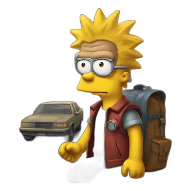 Bart Simpson time traveler sticker