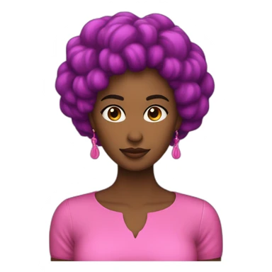 mujer-pelo-negro-y-dos-esferas-de-lana-rosa-y-lila sticker