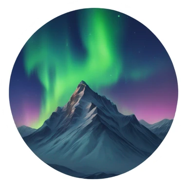 Northern lights with mountain  sticker
