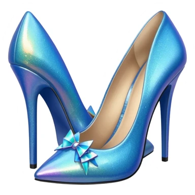 blue fairy high-heeled shoes sticker