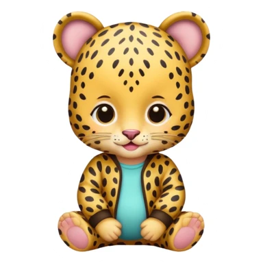 baby with leopard patterned clothes sticker