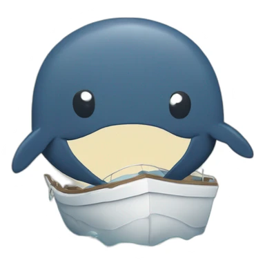 hmm i find a  boat but a whale is down in the next path hmm a whale say anything  sticker