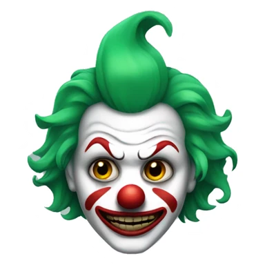 evil clown with green hair  sticker