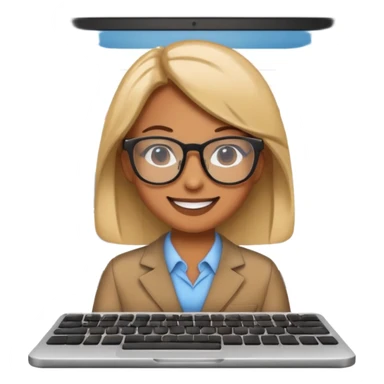 ERP emoji with a computer screen displaying graphs and data sticker