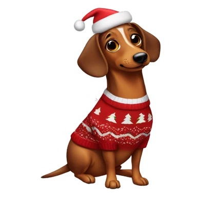 Wiener dog with christmas sweater  sticker