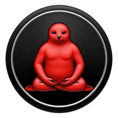 iOS sticker, summoning seal, black circle, red symbol, minimal sticker