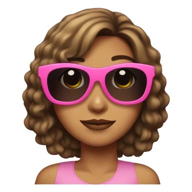 Latina with midlong hair and pink sunglasses  sticker