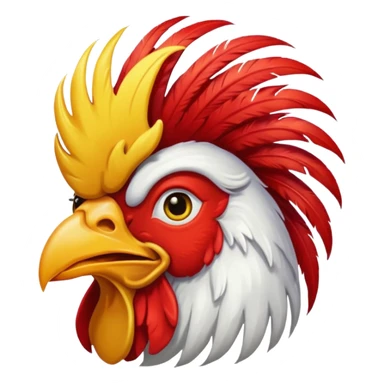 rooster with wigs sticker