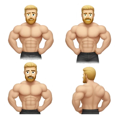 super muscular white man flexing down with a beard and a tank top sticker